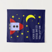 私たちは月とバック子供部屋にあなたを愛 タペストリー (正面(横))