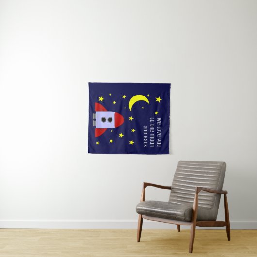 私たちは月とバック子供部屋にあなたを愛 タペストリー (インサイチュ(横))