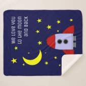 私たちは月とバック宇宙ロケットにあなたを愛している シェルパブランケット (正面(横))