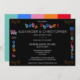 私たちは月とバックLGBTQ+ベビーシャワーにあなたを愛している 招待状