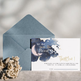 私たちは月のバビシャワー月のカードの上サンキューにいる