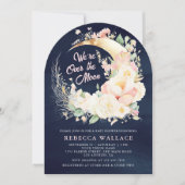 私たちは月のフローラガール海軍の赤ちゃんシャワー以上 招待状 (正面)