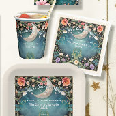 私たちは月のフローラ女の子のガーリー赤ちゃんシャワー上にいる スタンダードランチョンナプキン