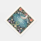 私たちは月のフローラ女の子のガーリー赤ちゃんシャワー上にいる スタンダードランチョンナプキン (角)