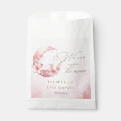 私たちは月の女の子の赤ちゃんシャワーの上にいる フェイバーバッグ (正面)