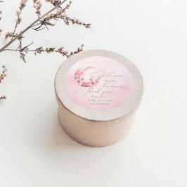 私たちは月の女の子の赤ちゃんシャワーの上にいる ラウンドシール