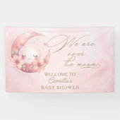 私たちは月の女の子の赤ちゃんシャワーの上にいる 横断幕 (横)