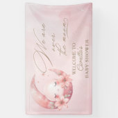 私たちは月の女の子の赤ちゃんシャワーの上にいる 横断幕 (縦)