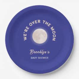 私たちは月の赤ちゃんシャワーおもしろいを越えて男女兼用 ペーパープレート