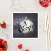 私たちは月の赤ちゃんシャワーの上にいる スタンダードカクテルナプキン (インサイチュ)