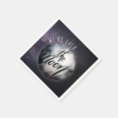 私たちは月の赤ちゃんシャワーの上にいる スタンダードカクテルナプキン (角)