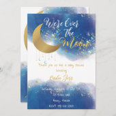 私たちは月の赤ちゃんシャワーの上にいる 招待状 (正面/裏面)