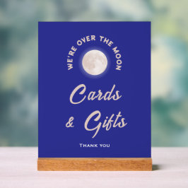 私たちは月の赤ちゃんシャワーカードとギフトのサインを越えている アクリルサイン