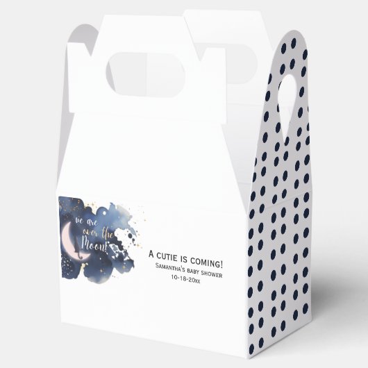 私たちは月の赤ん坊のシャワー青の上にいる フェイバーボックス (オープン)