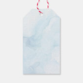 私たちは月の青い男の子の赤ん坊のシャワーの上にいる ギフトタグ (裏面)