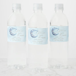 私たちは月面の男の子の赤ん坊のシャワーの上にいる ペットボトルラベル