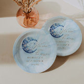 私たちは月面の男の子の赤ん坊のシャワーの上にいる ペーパープレート