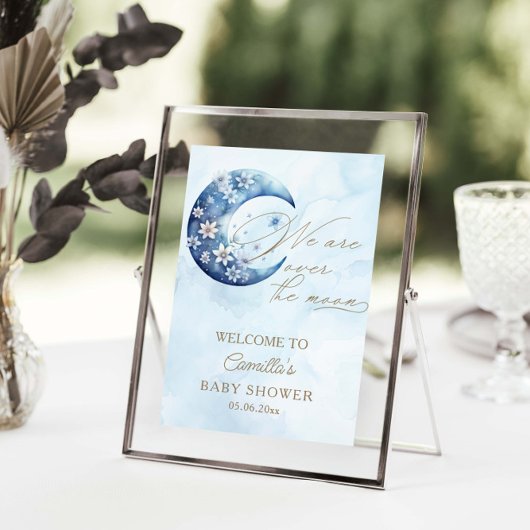 私たちは月面の男の子の赤ん坊のシャワーの上にいる ポスター