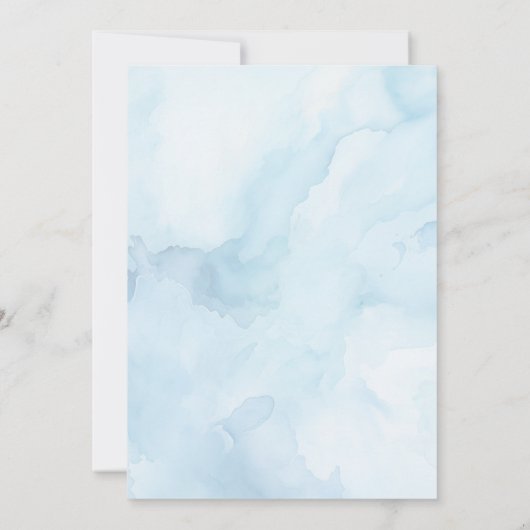 私たちは月面の男の子の赤ん坊のシャワーの上にいる 招待状 (裏面)