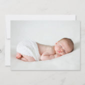 私たちは月2の写真の誕生の発表の上にいる 案内状 (裏面)