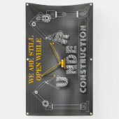 私たちは未だに建築旗の下で開いている 横断幕 (縦)