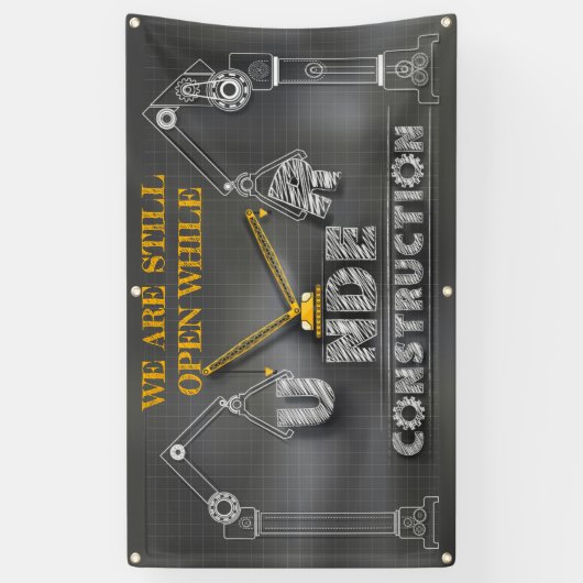 私たちは未だに建築旗の下で開いている 横断幕 (縦)