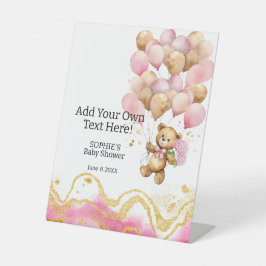 私たちは本当に待つピンクと金ゴールドあなた自身の単語を追加 台座サイン