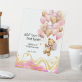 私たちは本当に待つピンクと金ゴールドあなた自身の単語を追加 台座サイン (インサイチュ)