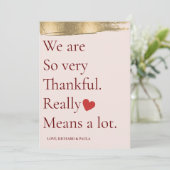 私たちは本当に感謝している。本当に。たくさん意味する。名前の追加 サンキューカード (スタンド正面)