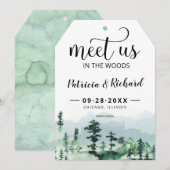 私たちは森の屋外の結婚式でデートを保存 (正面/裏面)