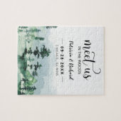 私たちは森の屋外の結婚式でデートを保存 ジグソーパズル (横)