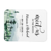 私たちは森の屋外の結婚式でデートを保存 マグネット (横)