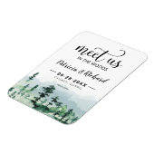 私たちは森の屋外の結婚式でデートを保存 マグネット (左側)