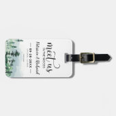 私たちは森の屋外の結婚式でデートを保存 ラゲッジタグ (正面横)