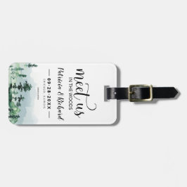 私たちは森の屋外の結婚式でデートを保存 ラゲッジタグ