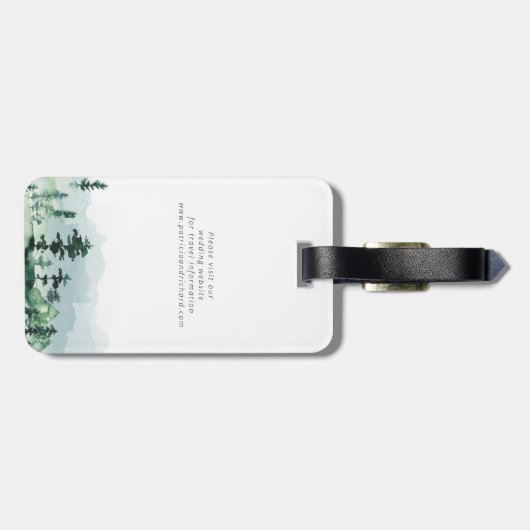 私たちは森の屋外の結婚式でデートを保存 ラゲッジタグ (裏面横)