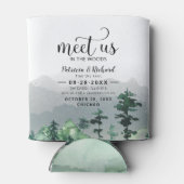 私たちは森の屋外の結婚式でデートを保存 缶クーラー (裏面)