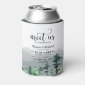 私たちは森の屋外の結婚式でデートを保存 缶クーラー (缶裏面)