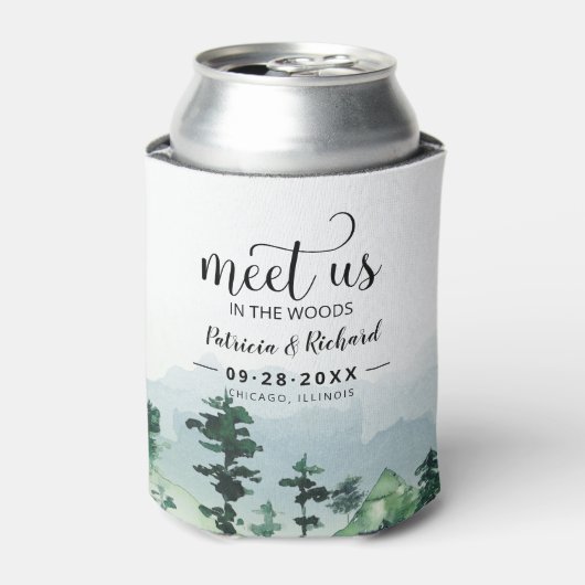 私たちは森の屋外の結婚式でデートを保存 缶クーラー (缶正面)