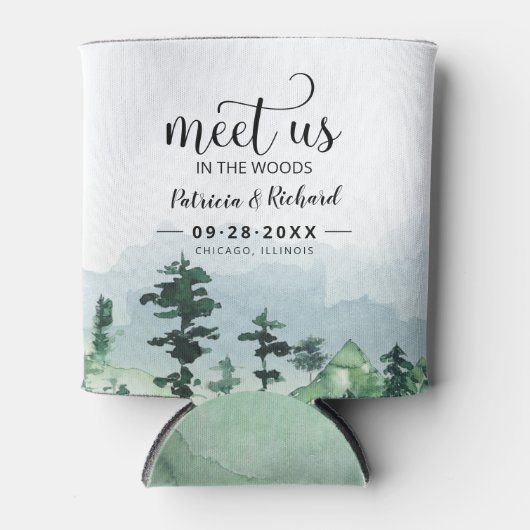 私たちは森の屋外の結婚式でデートを保存 缶クーラー (正面)