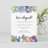 私たちは極秘結婚しました！ジューシーなサボテンのウェディング発表 招待状 (スタンド正面)