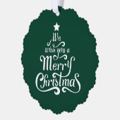 私たちは楽しいクリスマスグリーンのかわいい写真を望む オーナメントカード (左)