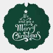 私たちは楽しいクリスマスグリーンのかわいい写真を望む オーナメントカード (正面)