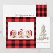 私たちは楽しいクリスマスバッファローのプレイド写真を望む (正面/裏面)