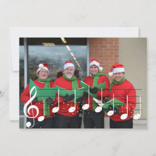 私たちは楽しいクリスマスミュージックシンガーCarolerを願う シーズンカード