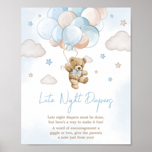 私たちは気球の夜遅くのおむつを待つことができる ポスター (正面)