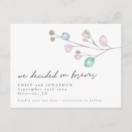 私たちは永久にスクリプトの葉日付を保存することに決めた インビテーションポストカード