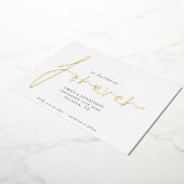 私たちは永久にスクリプトを保存する日付を決めた実在 箔招待状 (回転した状態)