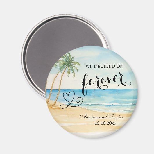 私たちは永遠にエレガントな結婚式の好意を決めた マグネット (正面/裏面)