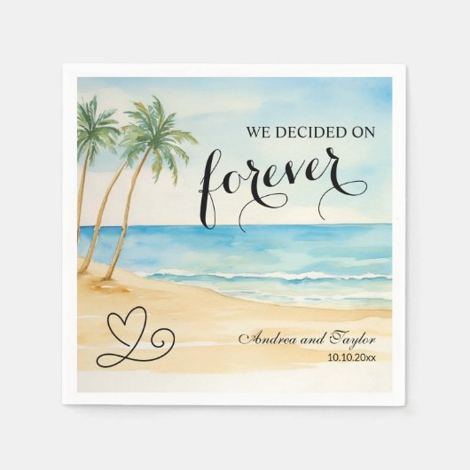 私たちは永遠にエレガントな結婚式を決めた スタンダードカクテルナプキン (正面)